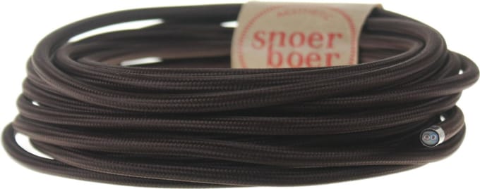 Snoerboer Donkerbruin strijkijzersnoer - prijs per meter
