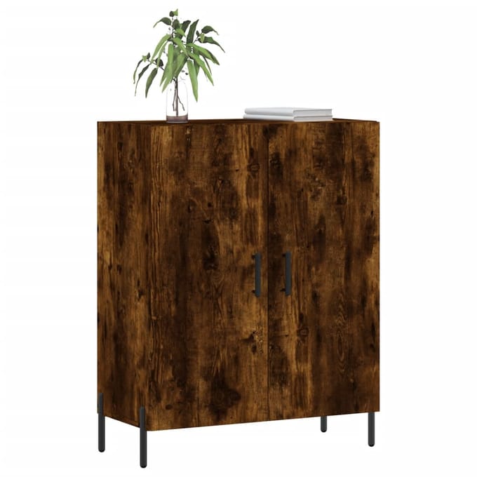 vidaXL - Dressoir - 69,5x34x90 - cm - bewerkt - hout - gerookt - eikenkleurig
