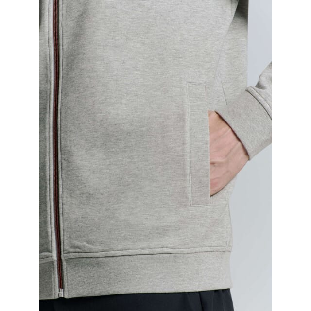 No Excess Sweater full zipper pique bomber grey melange