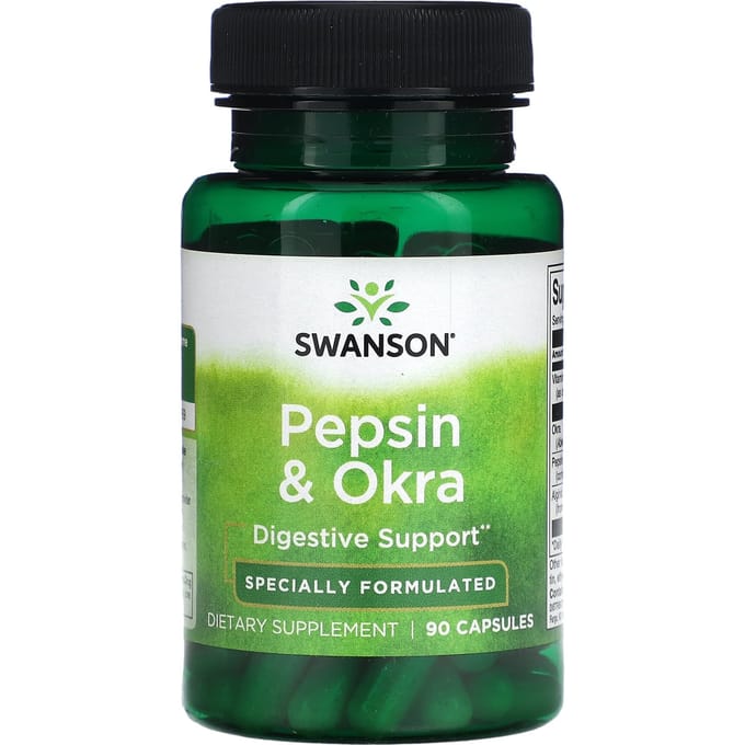 Pepsin & Okra, 90 Capsules