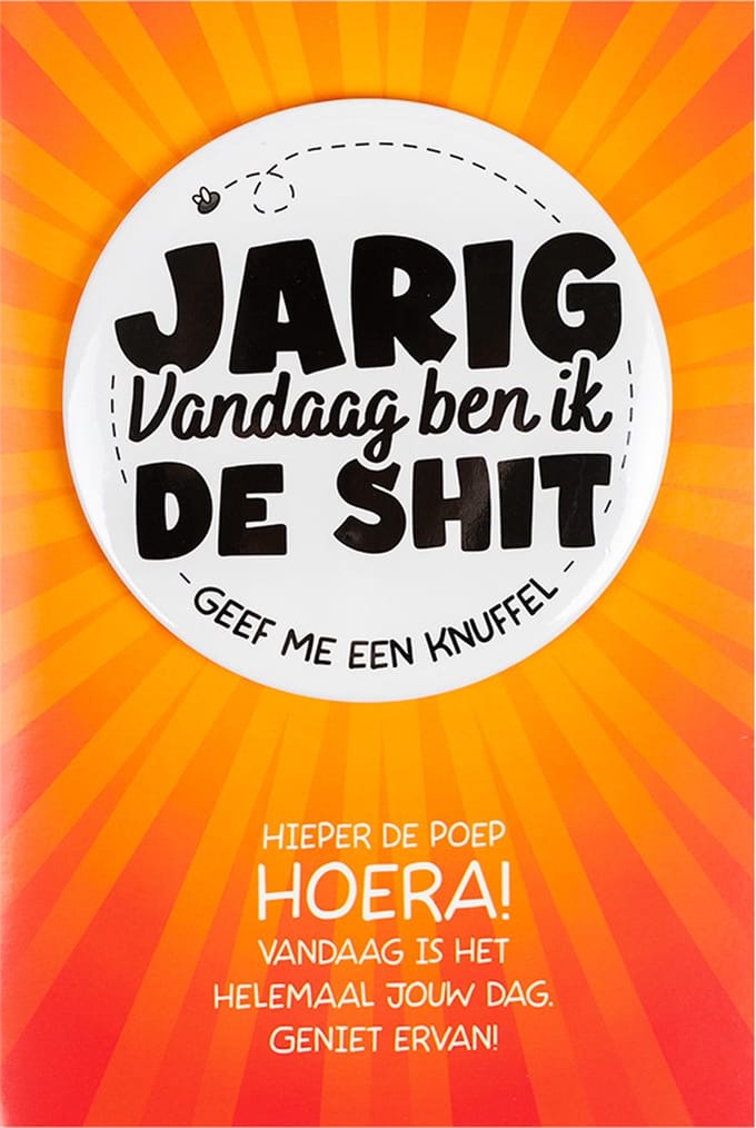 Shit wat een superleuke button | Wenskaart | Vandaag ben ik de shit