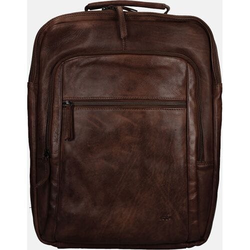 Bear Design Ties Leren Laptop Rugzak 15,4 inch - Bruin