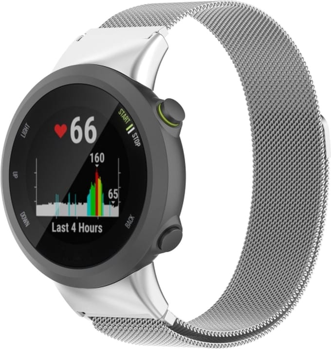 Milanees bandje - geschikt voor Garmin Forerunner 45 / 45S - zilver