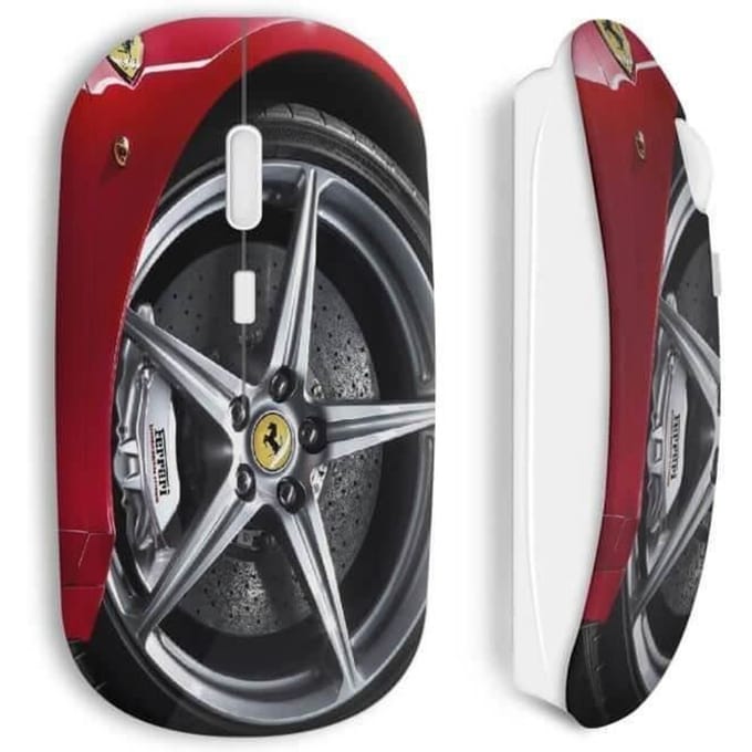 Draadloze muis - MANIACASE - Ferrari - Rood - USB wifi - Compatibel met Mac en PC