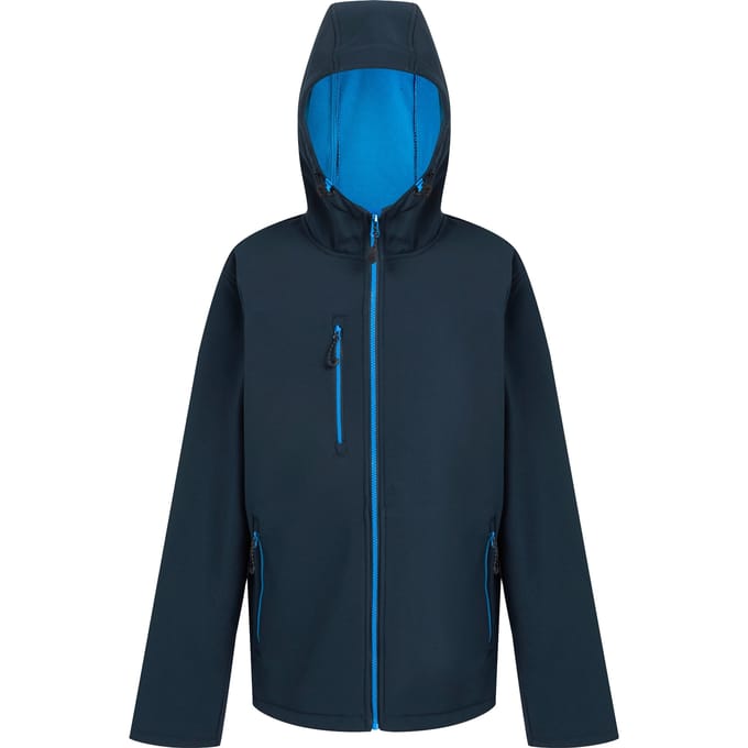 Regatta Heren Navigate Dubbellaags Soft Shell Jacket met capuchon (Marine / Frans Blauw)