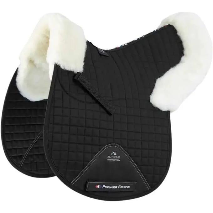 Geïntegreerd synthetisch schapenvacht zadeldek Premier Equine GP/Jump Numnah