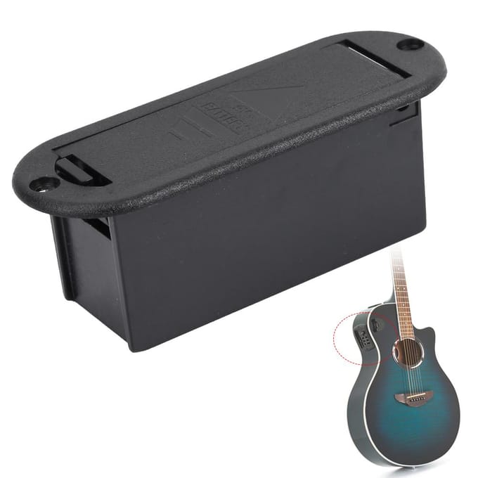 PU Leer Elektrische Gitaar Bas Pickup 9V Batterijdeksel Houder Case Tas Organizer Doos (#02) gray