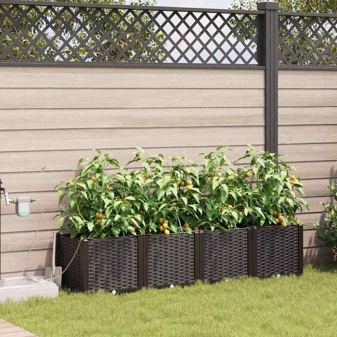 vidaXL - Plantenbak - 4 - st - Bruin - 160 - x - 40 - x - 37,5 - cm - PP