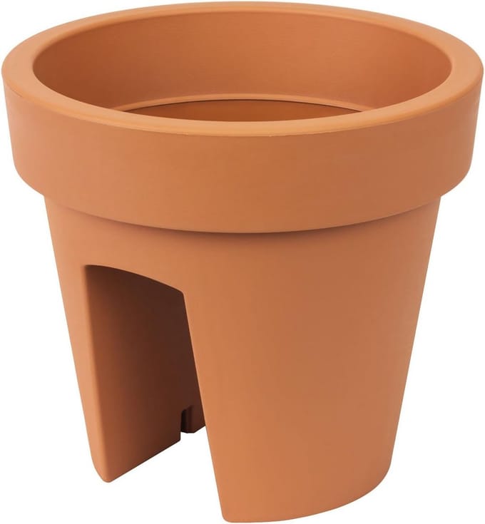 Ronde Balkonbak Ophangbaar Terracotta 25 cm - Bloempot voor Balustrade