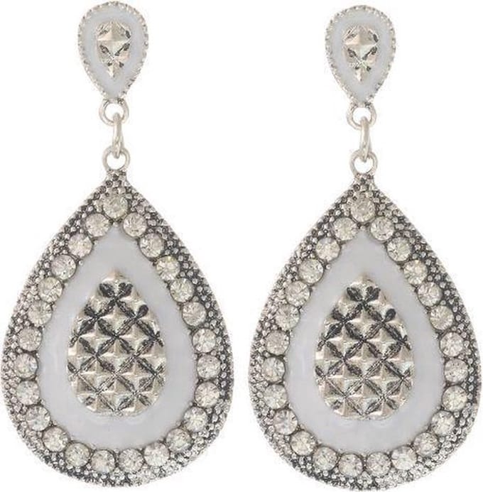 Behave - Oorstekers druppel steentjes - Glam avondstijl - 5,5 cm