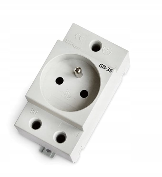 RGB Technik GN-35 - Stopcontact op DIN-rail - 1-fase - 16A 230V - IP20