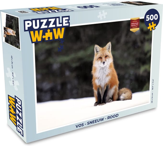 Puzzel Vos - Sneeuw - Rood - Legpuzzel - Puzzel 500 stukjes
