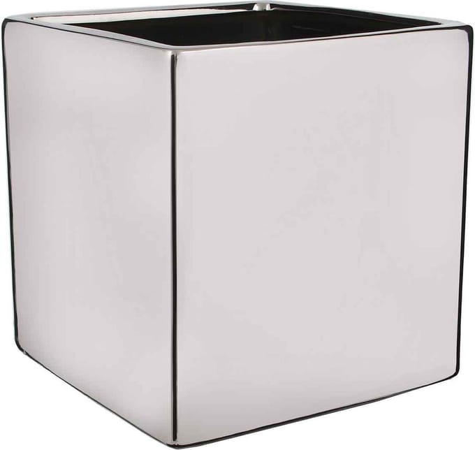 Mica Decorations Chaz Bloempot - L21 x B21 x H21 cm - Zilver
