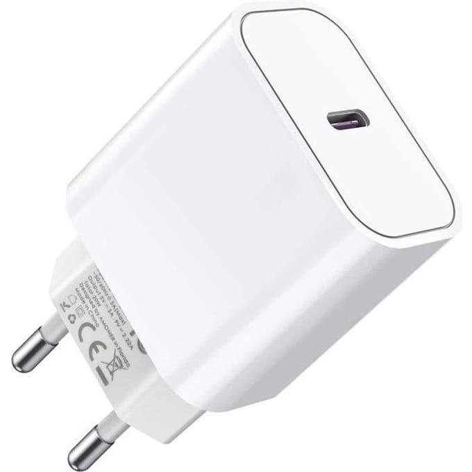 USB C PD 18W / 20W Oplader, USB Type C Netvoedingsadapter Muurlader Power Delivery 3.0 / 3.1 Snel Opladen voor iPhone 12/13 wit