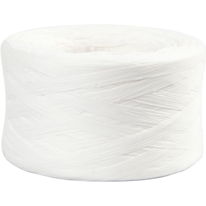 CC Papieren Raffia Garen 8 mm 100 m Wit