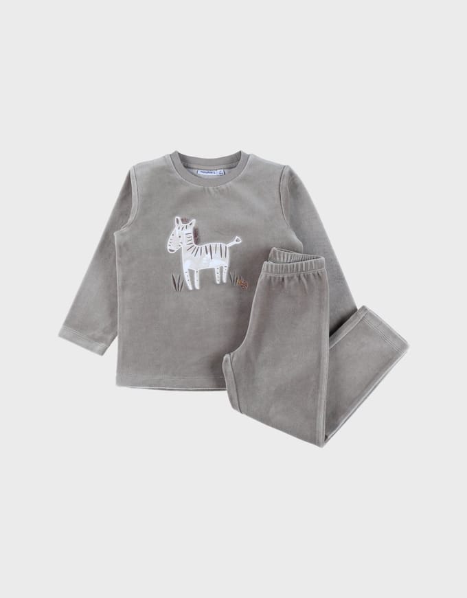 Noukie's - Pyjama - 2 delig - Kaki - Zebra - 2 jaar