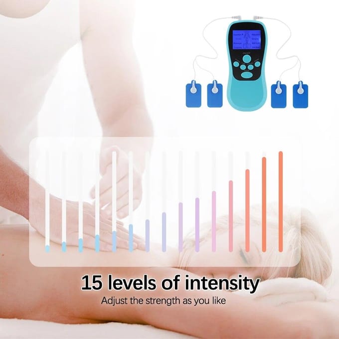 8-Modus EMS Elektrische Spierstimulator Acupunctuur Lichaamsmassage Digitale Therapie Massageapparaat Spierstimulator Elektrostimulator CN wit