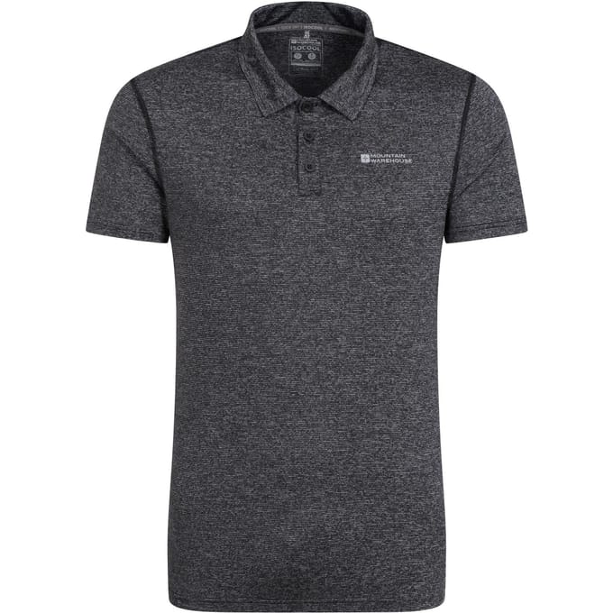 Mountain Warehouse Heren Agra gestreept poloshirt (Zwart)
