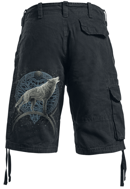 Spiral Shorts - Celtic Wolf - S tot M - voor Mannen - zwart