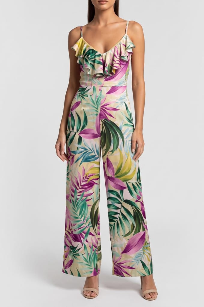 GUESS  Eco Alice Slinky Overall Tropical Escape Prin Maat: M | Jumpsuits Outlet | Dames | Groen