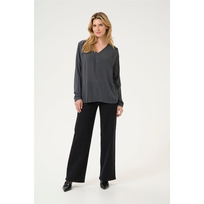Blouse met lange mouwen Regular fit Black Oyster