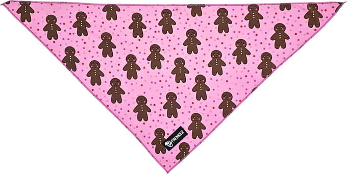 Frenkiez Bandana pink gingerbread man small