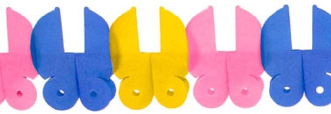 1x Babyshower feestje thema slinger van papier - 6 meter lang
