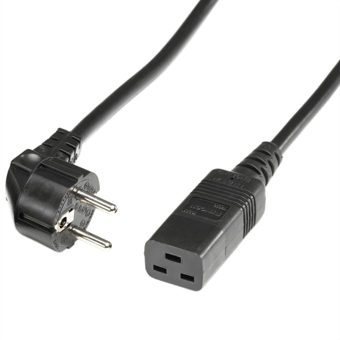 BACHMANN Geaarde stroomkabel - IEC320-C19 16A/250V, 3m, zwart, 3 m