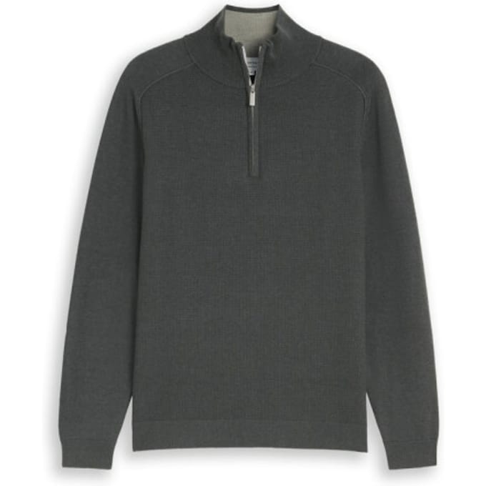 Tom Tailor - Troyer-trui van katoen - Maat M - darkest olive melange