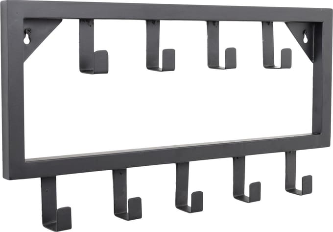 LOFT42 Bono Small Kapstok - Zwart – Metaal – 9 haken - 50x26x4