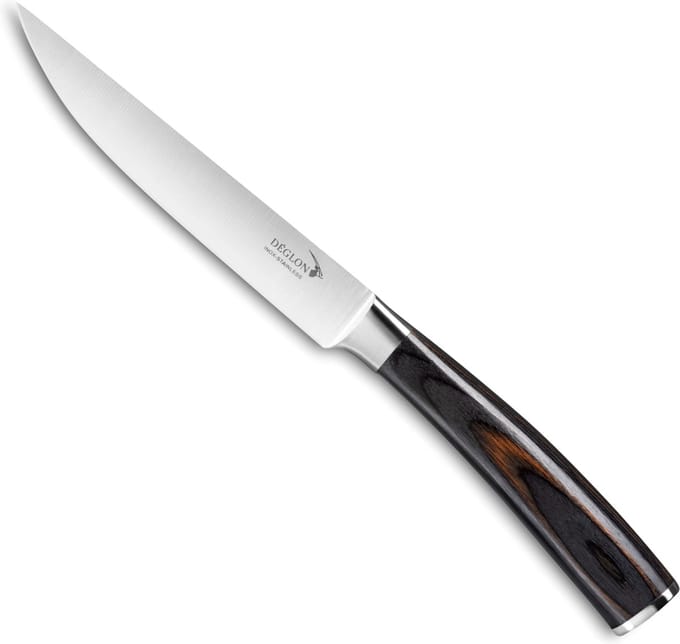 Déglon Steakmes – Glad Lemmet – Ergonomisch Hout – 12 cm