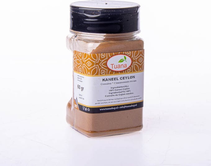 Tuana Kruiden - Kaneel Ceylon Gemalen - Bakje 50 Gram - Tuanashop - KP0107
