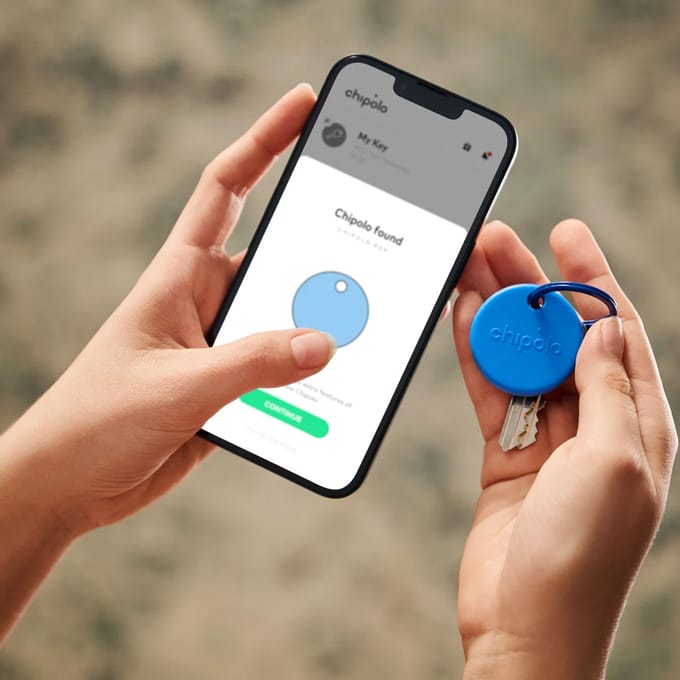Chipolo POP - Bluetooth Tracker & KeyFinder - Werkt met Apple Find My & Android Find My Device - Tracker Apple iPhone & Android - 120 dB - Wit - 1 Pack