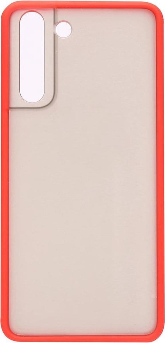 Shop4 - Samsung Galaxy S21 Hoesje - Harde Back Case Transparant Rood
