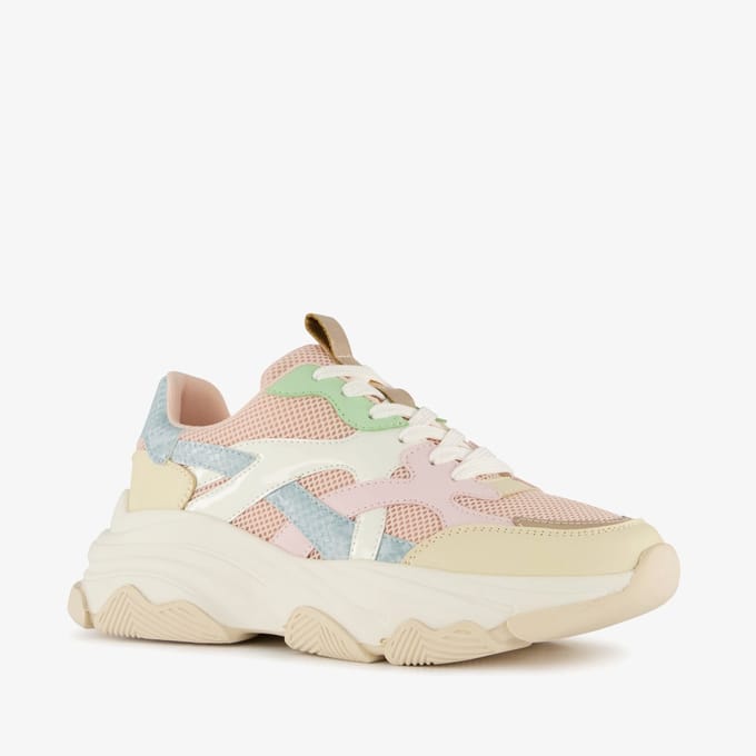Blue Box dames dad sneakers beige pastel - Maat 39 - Uitneembare zool