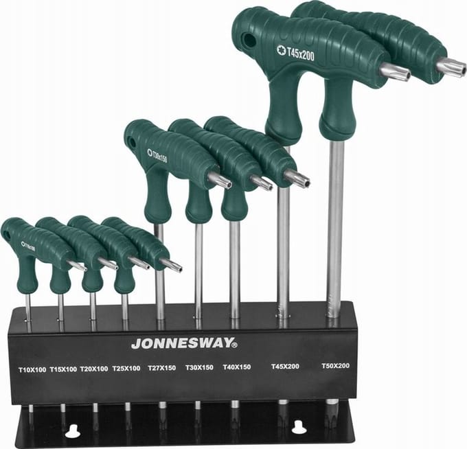 Jonnesway Torx inbussleutelset met Handvat T10-T50