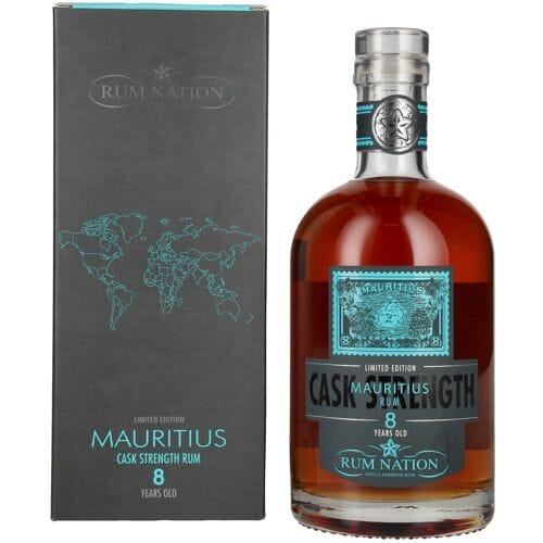 Rum Nation Mauritius 8 Years Old Cask Strength Rum Limited Edition 54,9% Vol. 0,7l in geschenkverpakking