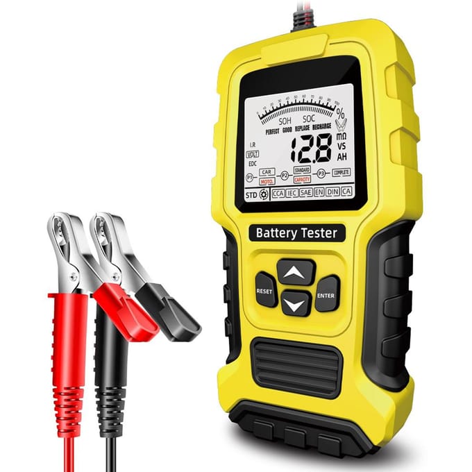 Interne Weerstand Tester 12Volt24Volt Intelligente Auto Motorfiets Batterij Tester Draagbaar Digitaal geel