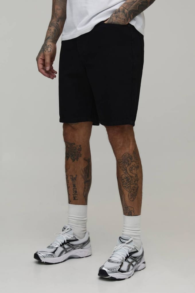 Tall Essential Slim Fit Denim Shorts | Black | Size 54