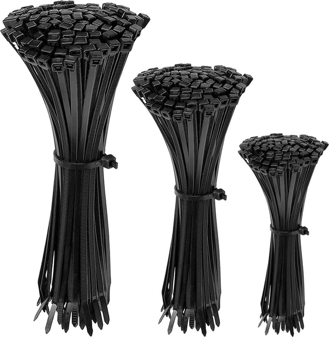 Polyamide kabelbinders, Tie Rips, zwarte kabelbinders set 3,6 mm / 300 stuks