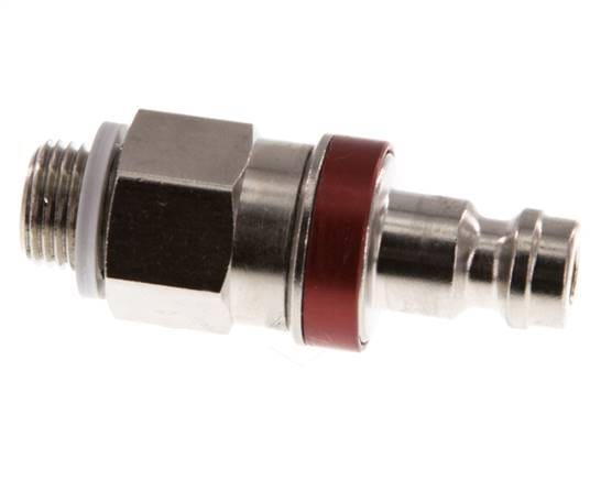 Vernikkeld Messing DN 5 Rood Luchtkoppeling Insteeknippel G 1/8 inch Buitendraad Double Shut-Off - CLP5-M-BN-RED-SV-018