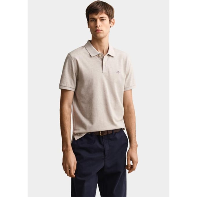 Gant Polo heren Beige Regular Fit Shield piqué polo 2210/198