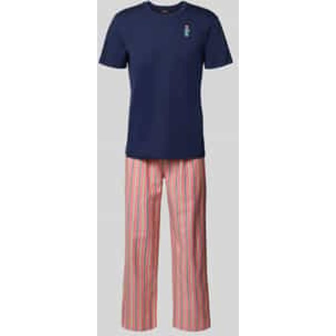 Relaxed fit pyjama met logostitching, model 'Sleep'