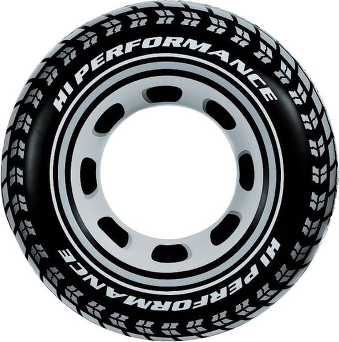 Opblaasbare Band - Autoband - 91cm - Zwart met Grijs