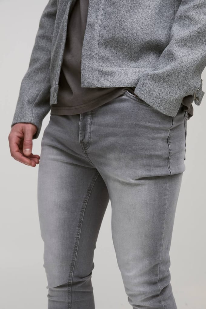 Lange Slanke Stretch Jeans | Mid Grey | Size 34