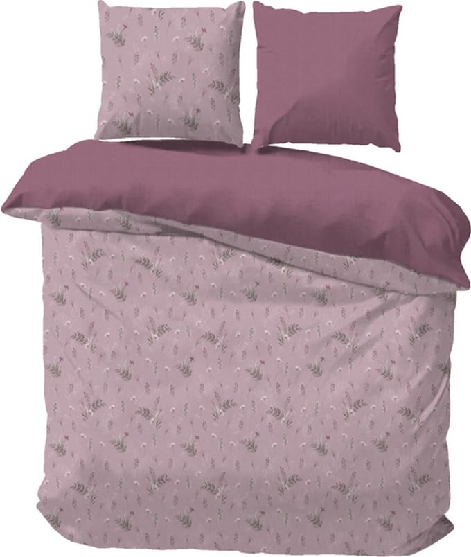 iSleep Dekbedovertrek Debby - Eenpersoons - 140x200/220 cm - Roze