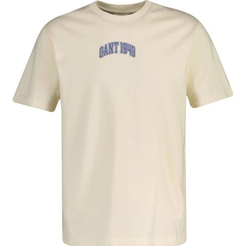 Gant T-Shirt Graphic 1949 Arch Short Sleeve Cream / male