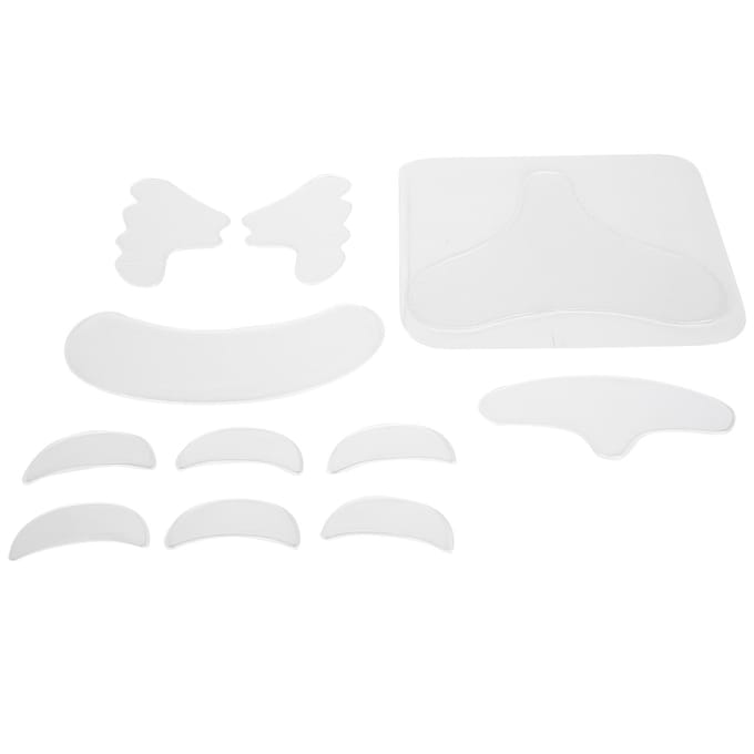 11 stuks Siliconen Gezicht Anti Rimpel Patch Herbruikbare Wang Borst Voorhoofd Anti Fijne Lijnen Stickers white