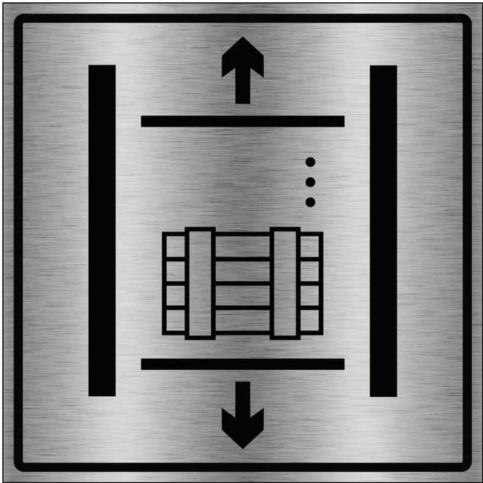 Goederenlift bord - gecoat brushed aluminium | 30 x 30 cm