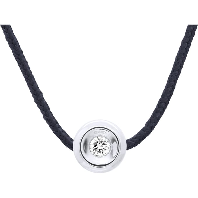 Ketting set Clos Diamond 0,05 Cts Black Nylon 925